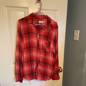 Red plaid button up
